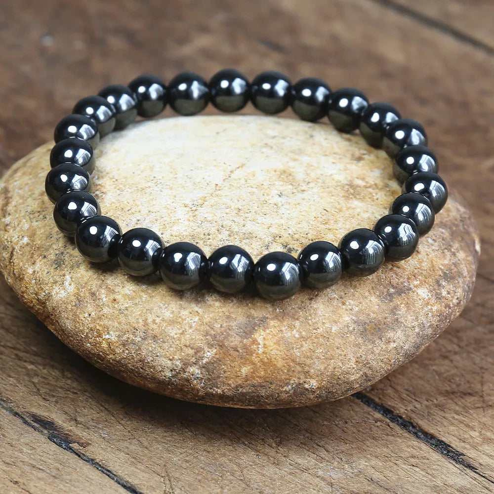 Magnetic Bracelet Beads Hematite Stone Therapy Health Care Magnet