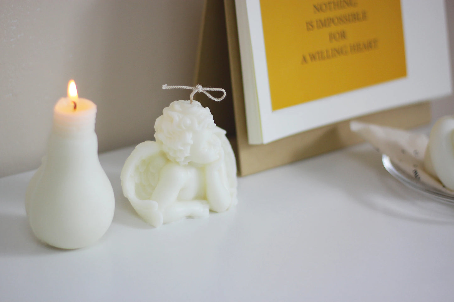 Cute candles cupid angel