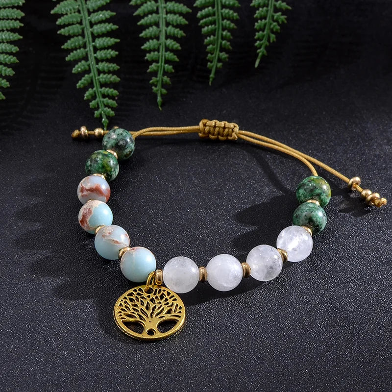 White Jade African Turquoise Jasper Necklace Meditation