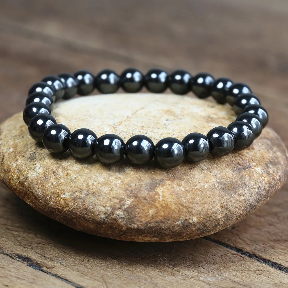 Magnetic Bracelet Beads Hematite Stone Therapy Health Care Magnet