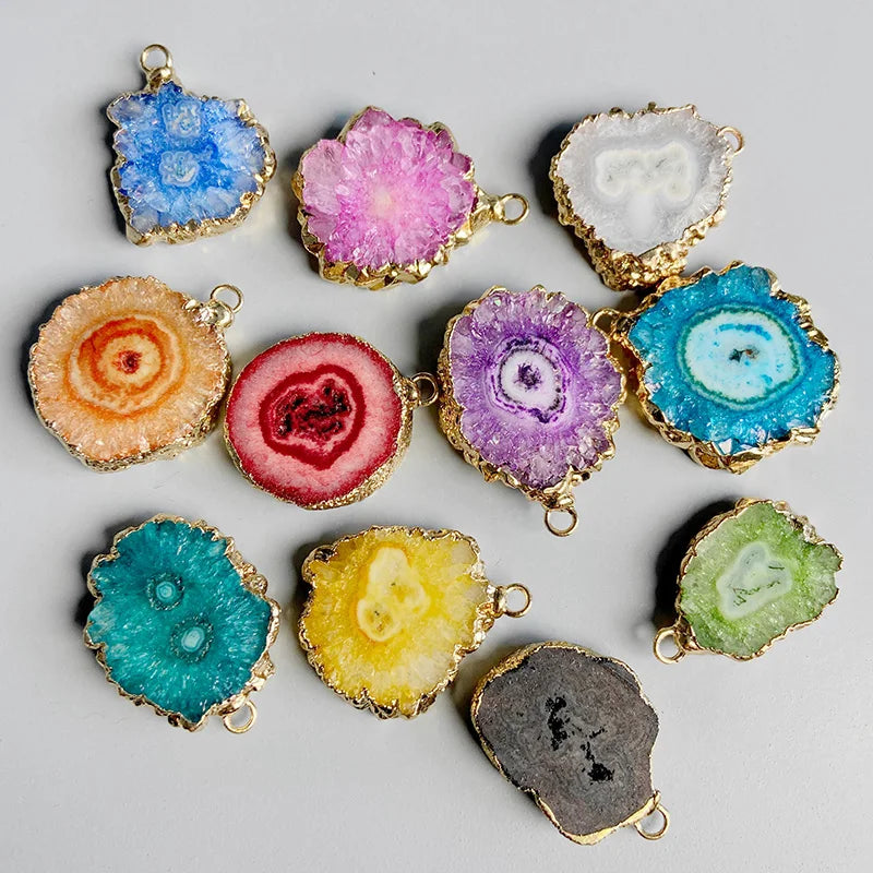 Pendentif irrégulier en pierre naturelle neuve 2 pièces