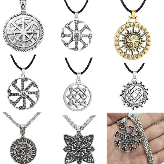 Collier amulette païen runes de vikings et talisman