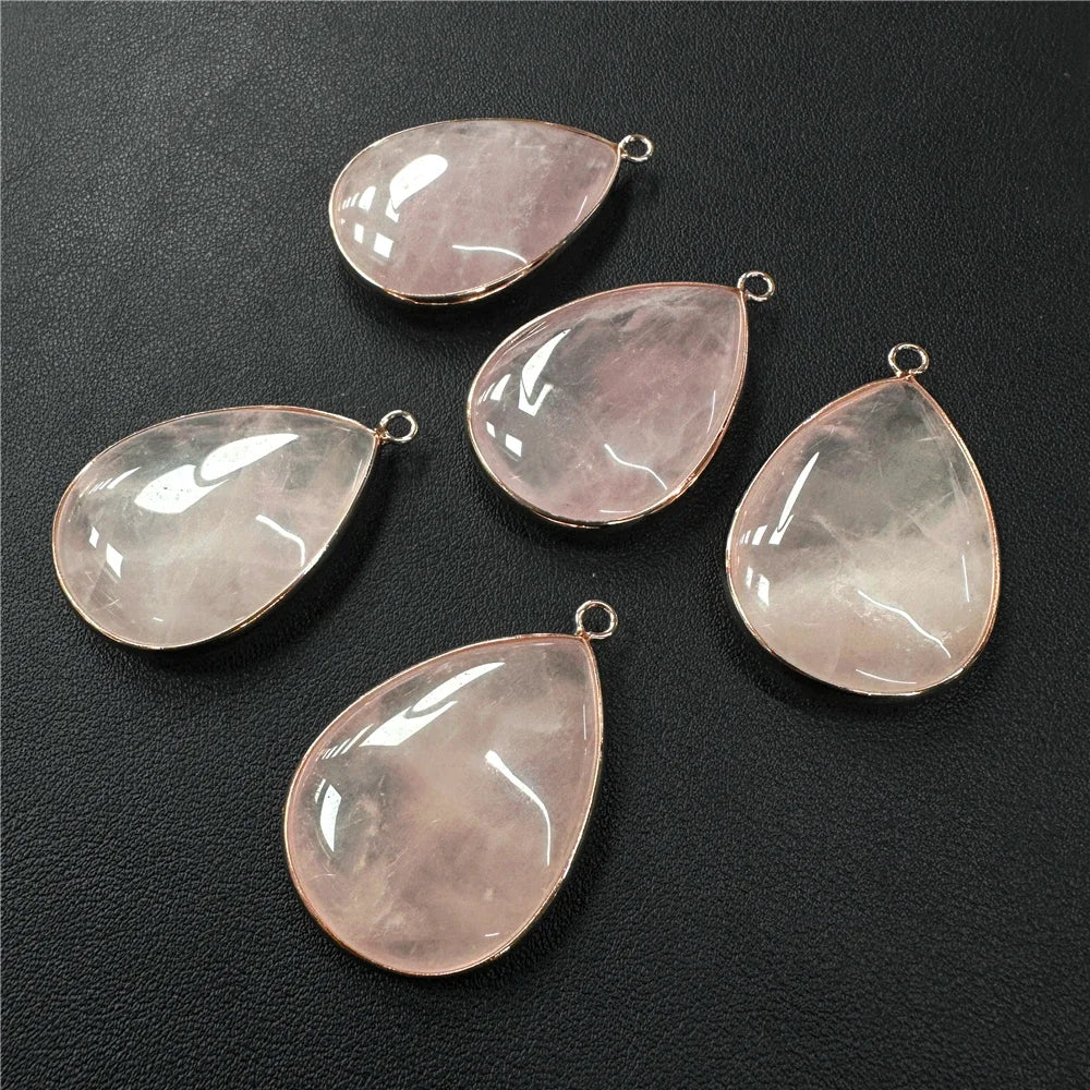 Pendentif en forme de goutte d'eau avec breloque en pierre pour collier