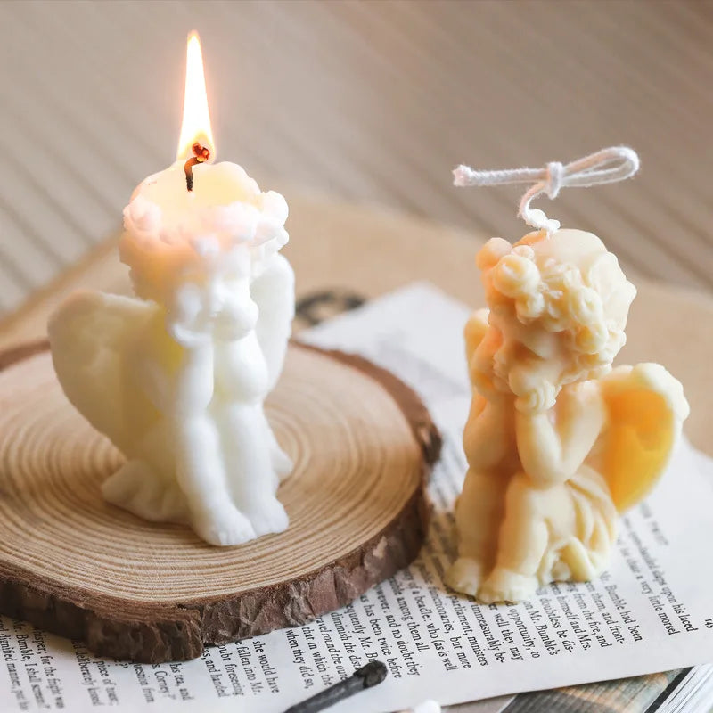 Cute candles cupid angel