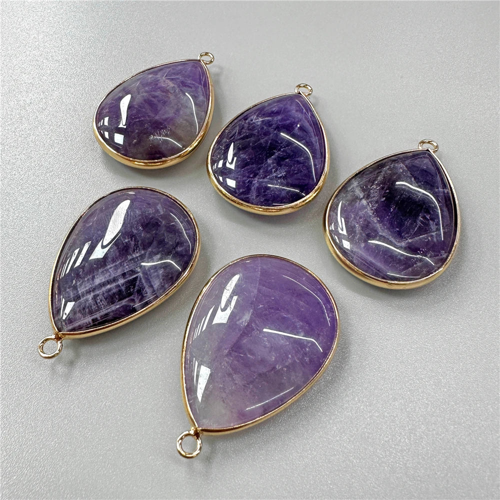 Pendentif en forme de goutte d'eau avec breloque en pierre pour collier