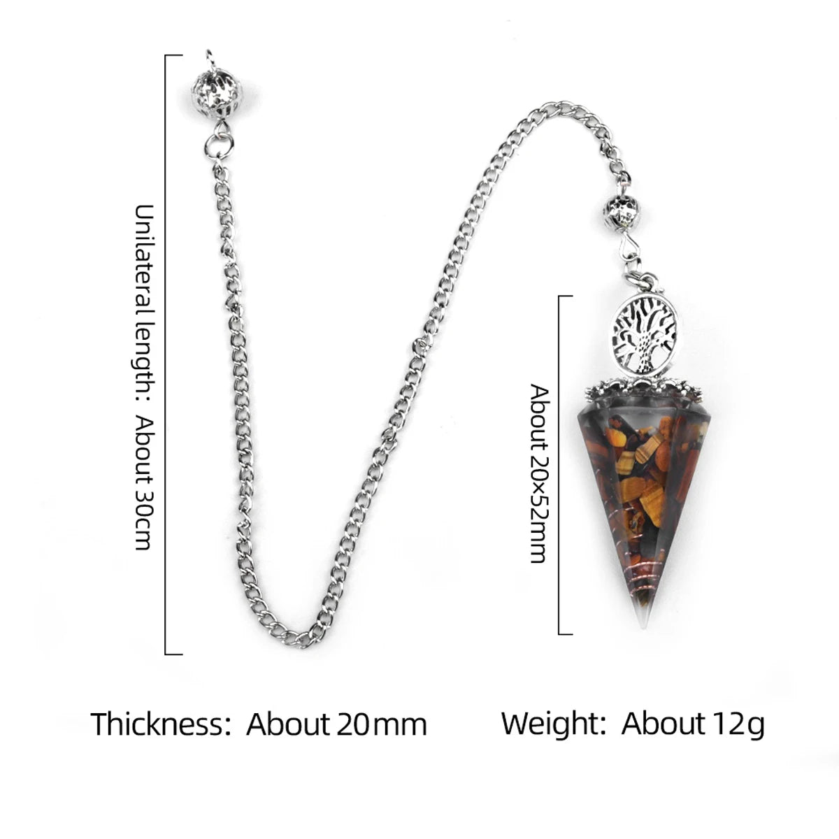 Natural Chakra Crystal Pendulum Spirituel Tree of Life
