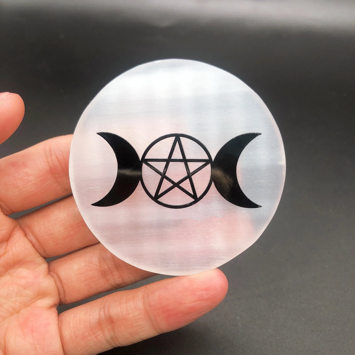 60mm Natural Selenite Slice Crystal Charging Plate For Cleaning