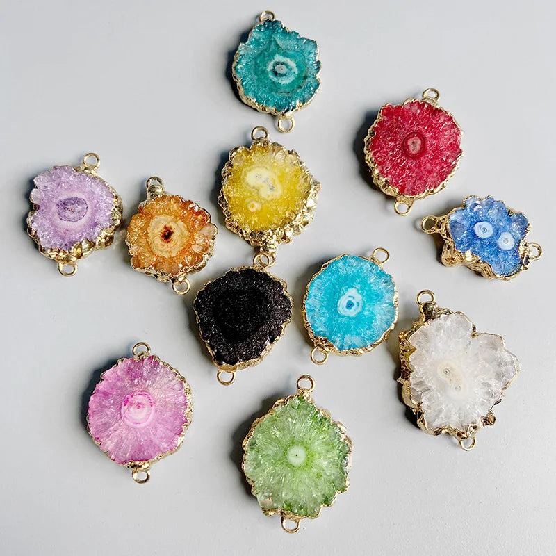 Pendentif irrégulier en pierre naturelle neuve 2 pièces