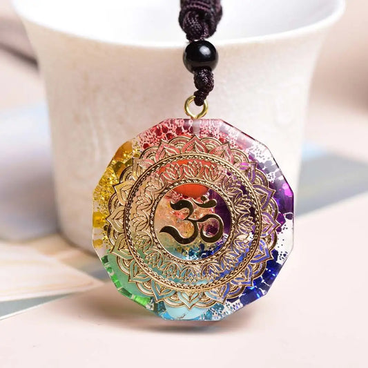Collier Om et Géométrie Sacrée Fait a la Main