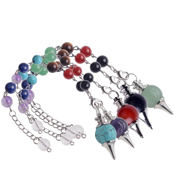 Healing Chakra Crystal Pendulum Sphere Pointed Pendant Energy Balancing