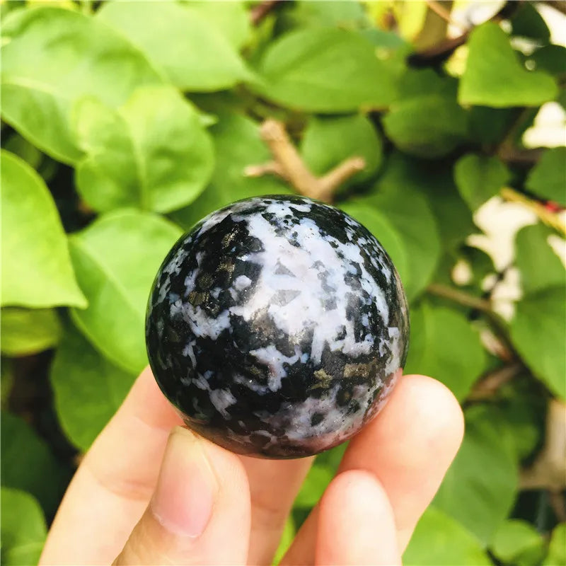 35mm Natural gabbro sphere crystal Quartz Globe