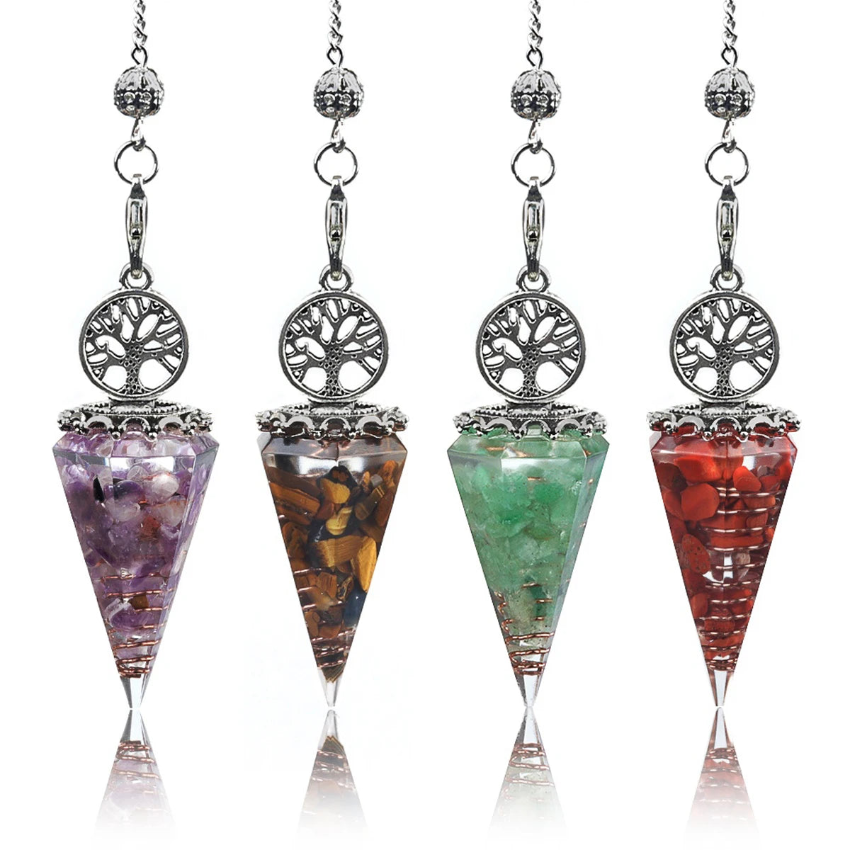Natural Chakra Crystal Pendulum Spirituel Tree of Life