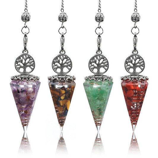 Natural Chakra Crystal  Pendulum Spirituel Tree of Life