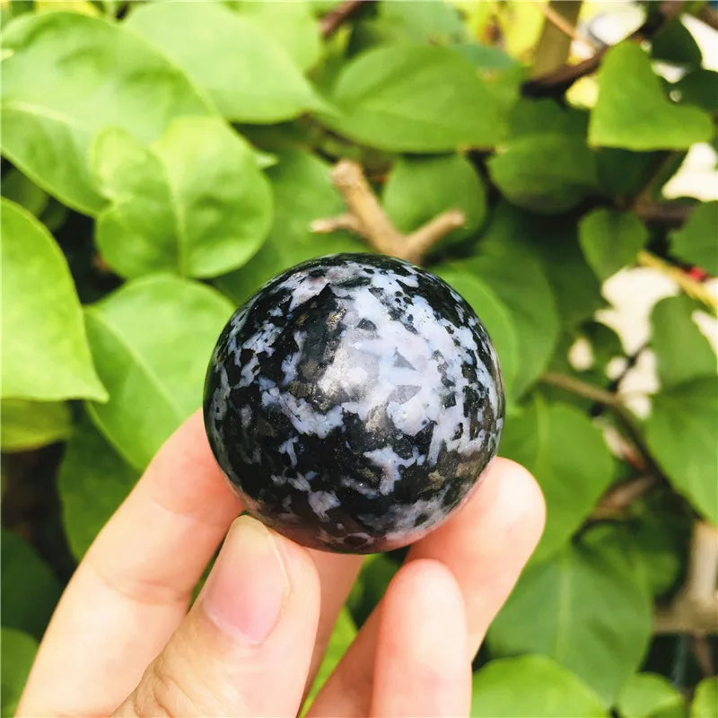35mm Natural gabbro sphere crystal Quartz Globe