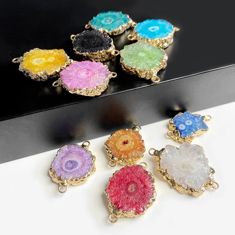 Pendentif irrégulier en pierre naturelle neuve 2 pièces