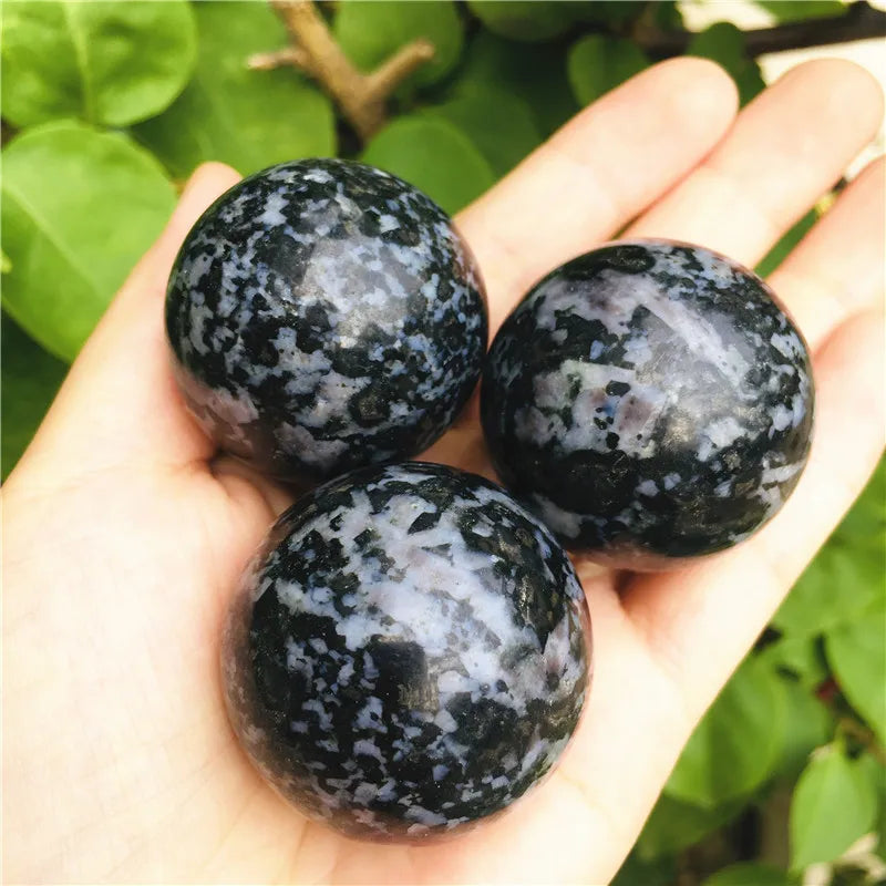35mm Natural gabbro sphere crystal Quartz Globe
