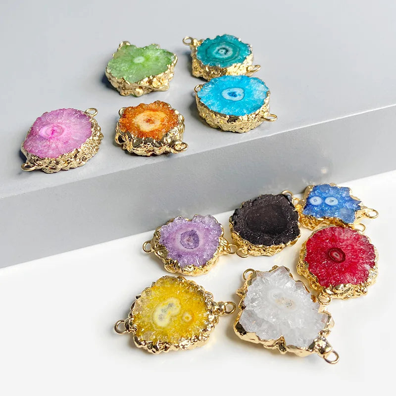Pendentif irrégulier en pierre naturelle neuve 2 pièces