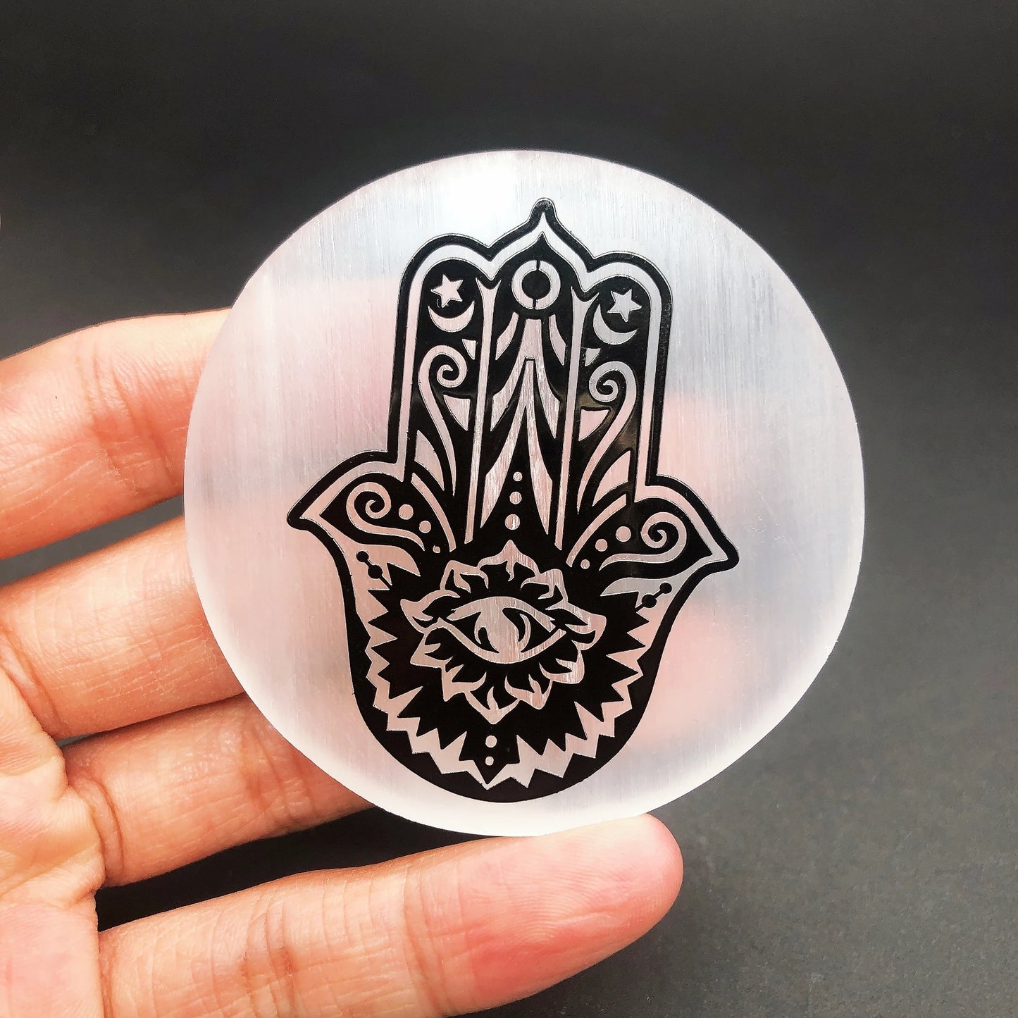60mm Natural Selenite Slice Crystal Charging Plate For Cleaning