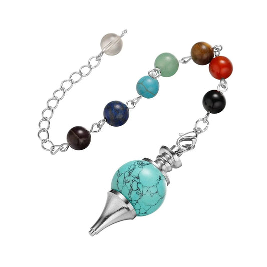 Healing Chakra Crystal  Pendulum Sphere Pointed Pendant Energy Balancing