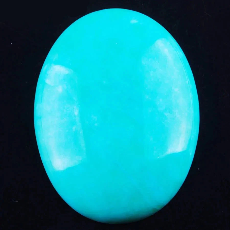Lot de 5 perles ovales à dos plat en amazonite naturelle pour la fabrication de colliers et de bijoux 15 x 20 mm