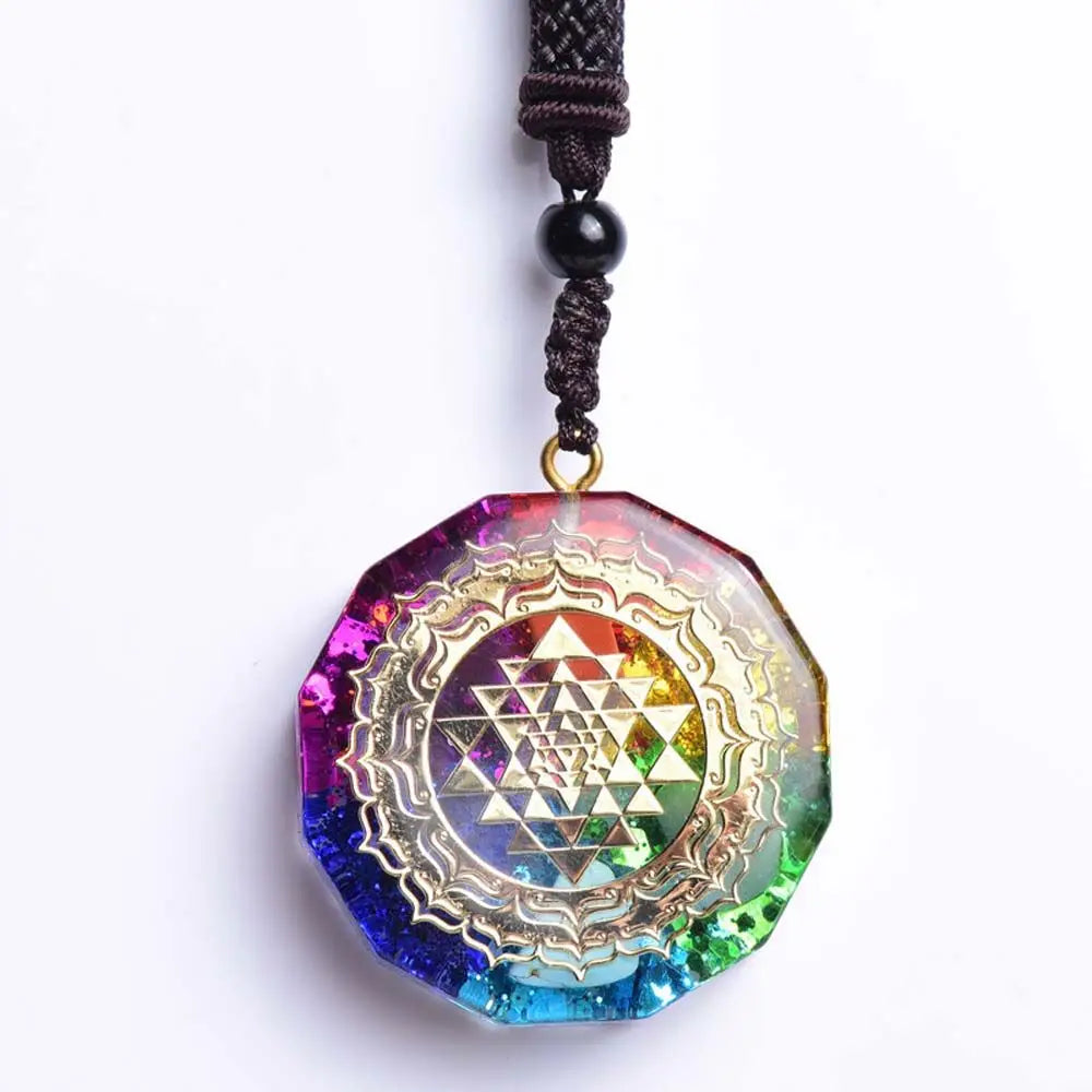 Collier Om et Géométrie Sacrée Fait a la Main
